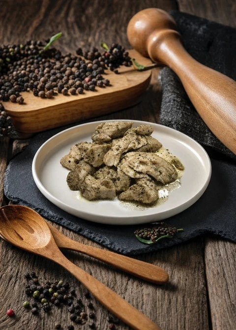 อกไก่ซูวีรสพริกไทยดำ เนื้อนุ่มชุ่มฉ่ำ โปรตีนสูง อาหารคลีนพร้อมทานจาก Frankin Chick